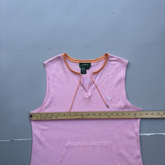 Vintage Ralph Lauren Dress Women Large Pink Soft Stretch Cotton Y2K Preppy Retro - Picture 7 of 11